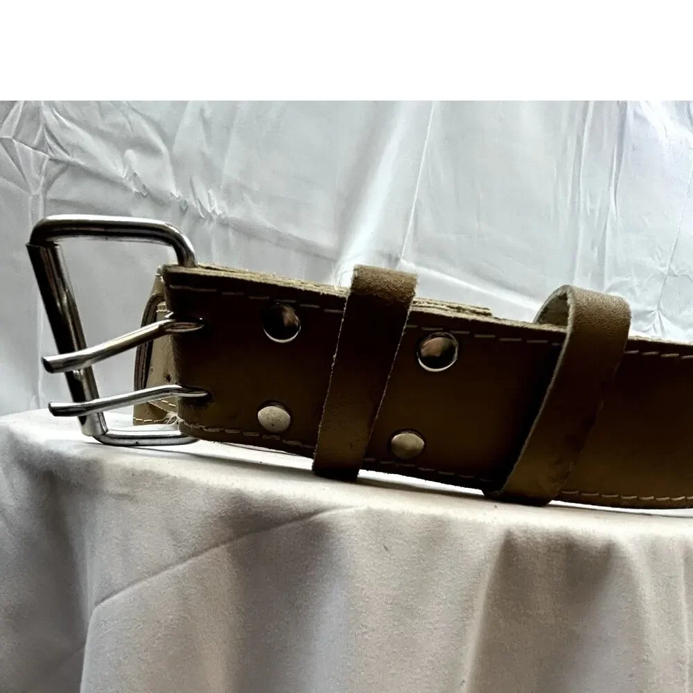 SKU 2185 Multi Grip Heavy Duty Leather Weight Lifting Belt 2 Prong Adjustable